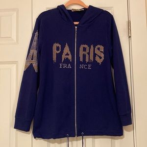 Antthony by Antthony Mark Hankins PARIS France Studded Blue jacket with hood
